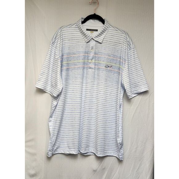 Greg Norman Performance Golf Polo Shirt Soft Lots Of 2 Size XXL White/Blue - Picture 6 of 9